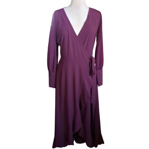 NWT Medium Enme purple plum wrap women's dress #20
